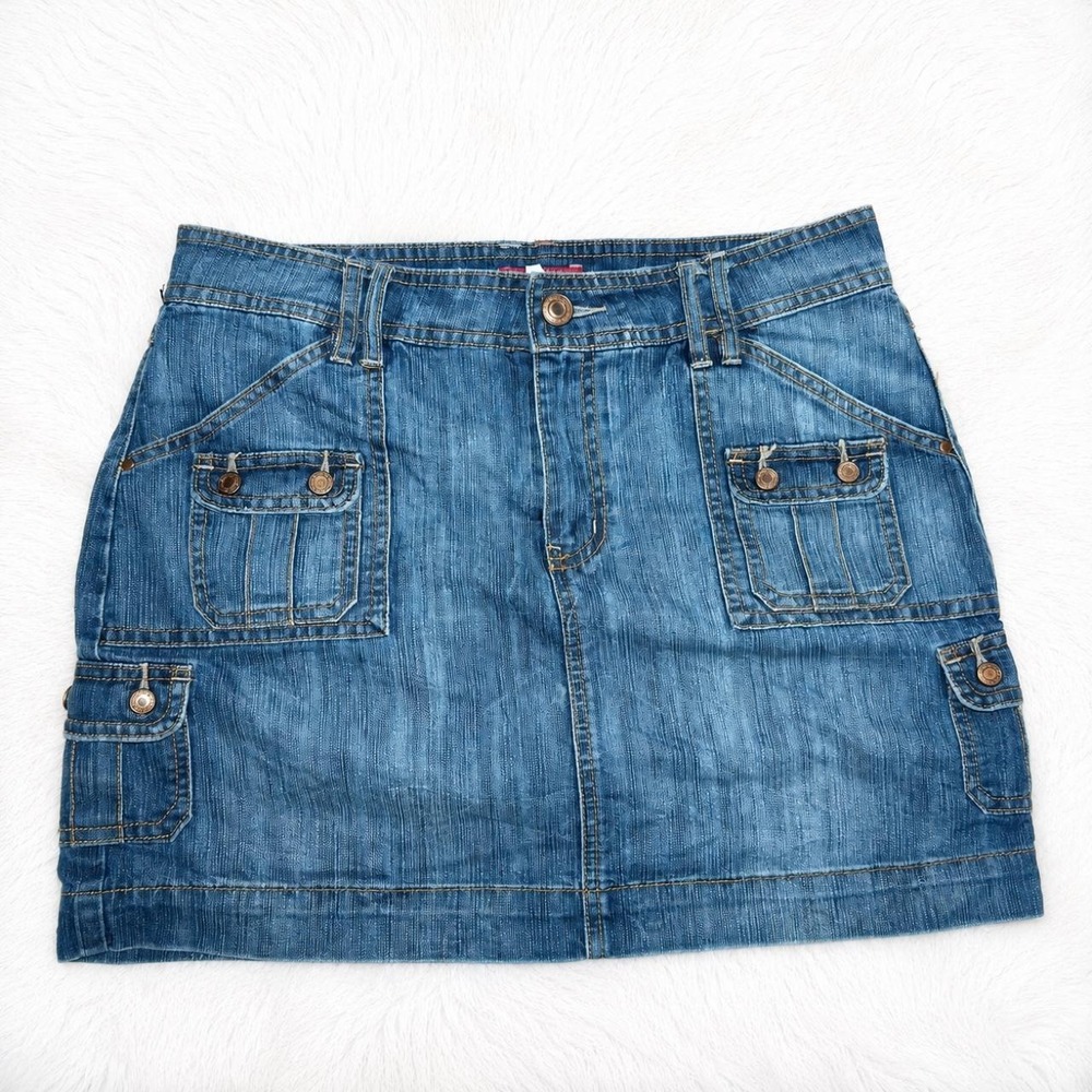 Y2K Cargo Denim Mini Skirt
